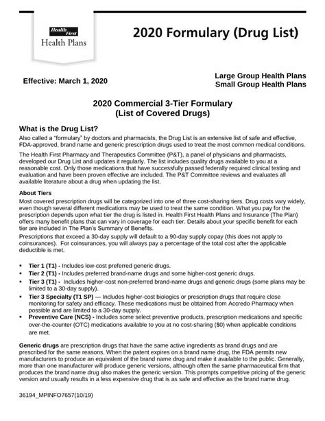 Pdf 2020 Commercial Formulary Large Group Health Plans Small Group Health Plans 2020