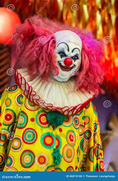 Scary clown doll face stock photo. Image of bizarre, evil - 46074146