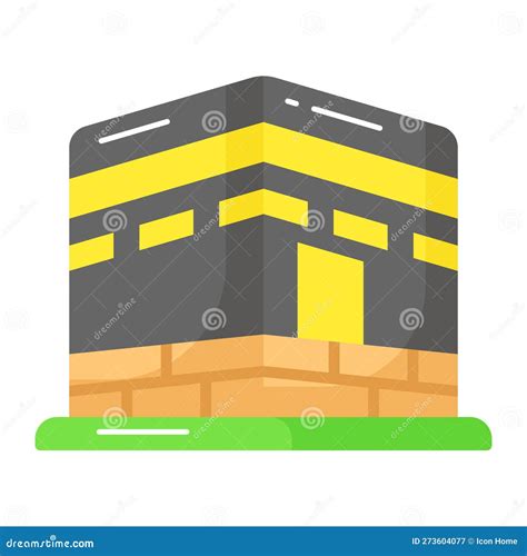 A Holy Place For Muslims In Arab Vector Of Kaaba In Editable Style