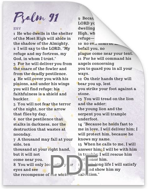 Printable Psalm 91