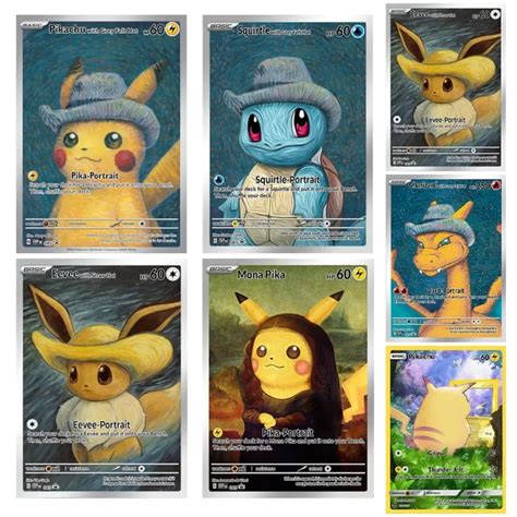 Pokemon Vangogh Museum Cole O Cart Es Pikachu Diy Cl Ssico Jogo De