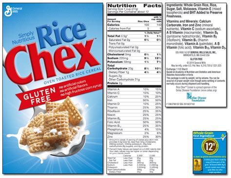 Rice Chex Cereal Nutrition Label | Besto Blog