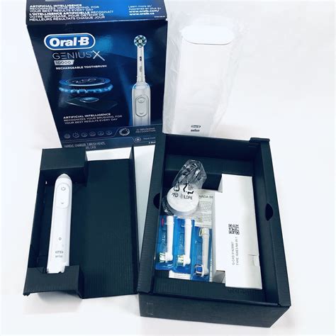 Oral B Genius X 10000 Electric Toothbrush With 3 Brush Heads And Case White 69055127537 Ebay