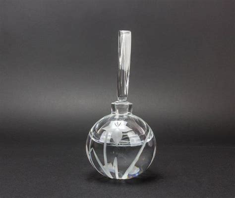 Vintage Lead Crystal Perfume Bottle With Dauber Etched Etsy Crystal