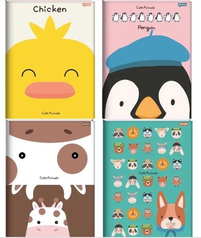 Caderno Brochurão 80 Folhas Capa Dura Cute Animals Jandaia