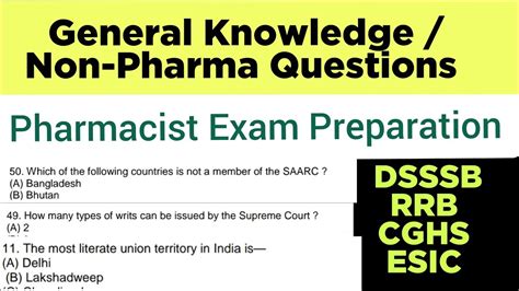 Non Pharma Question General Knowledge Mcq S For Pharmacist Exam