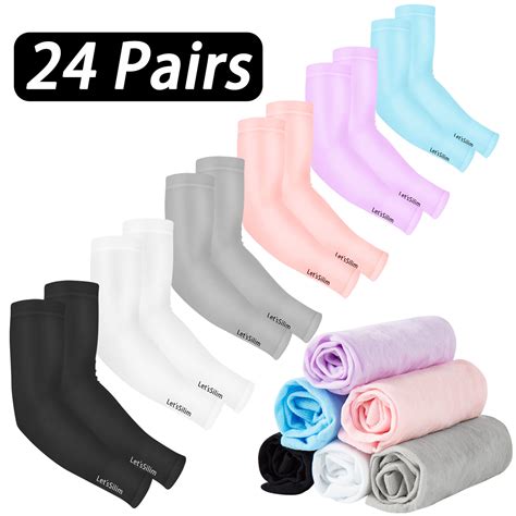 24 Pair Uv Sun Protection Cooling Arm Sleeves Skin Work Cover Protectors For Outdoor Sports