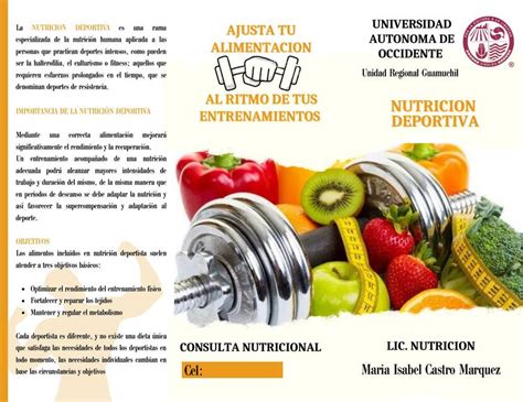 Tríptico de Nutrición Deportiva Isabel Castro uDocz