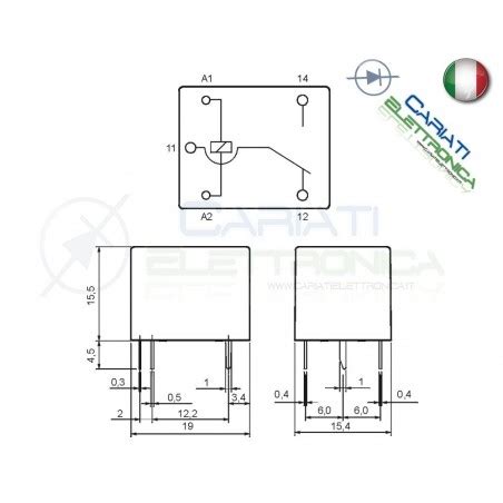 Relè RELPOL RM50 3011 85 1003 con bobina 3Vdc 3V DC 10A 240Vac 15A