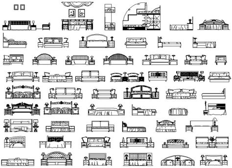 Furniture CAD blocks 2d drawing | Cad blocks, Bed blocks, Cad design