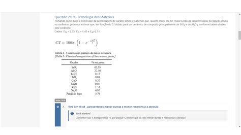 Apol De Tecnologia Dos Materiais Tecnologia Dos Materiais