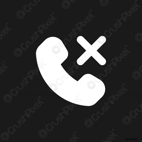 Decline Phone Call Dark Mode Glyph Ui Icon Stock Vector 5273295