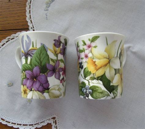 Springtime Delight: Floral Bone China Mugs