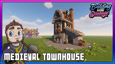 Minecraft Building With Sausage Medieval Townhouse [minecraft Tutorial] Youtube