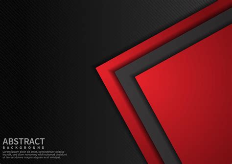 Abstract template geometric red and black overlapping on black background with copy space for ...