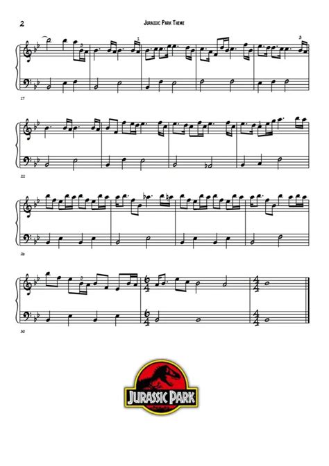 Jurassic Park Piano Tutorial Sheet Music Notes Chords