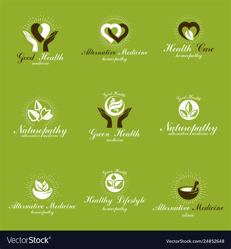 Living in harmony with nature metaphor set Vector Image