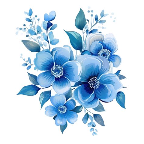 Dusty Blue Flowers Png Bunch Of Blue Flowers Clipart Free Cliparts My