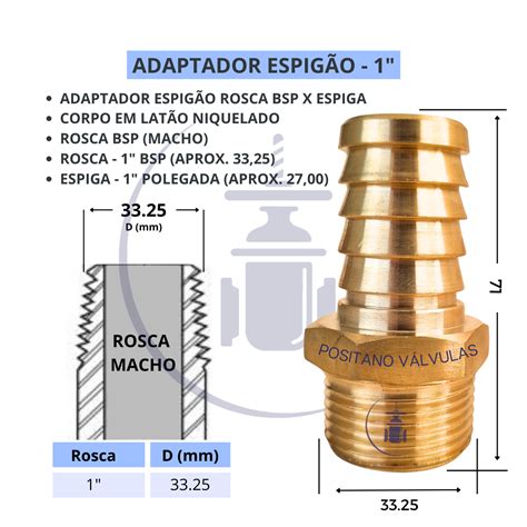 Espig O Adaptador Fixo Lat O Macho Bsp Polegadas Para Mangueira