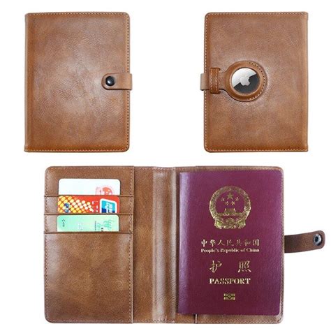 Luyuping Airtag Passport Holder Genuine Leather Passports Cover Wallet