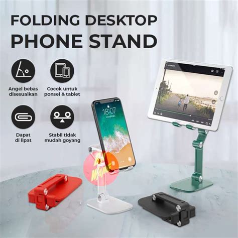 Jual Standing Lipat Universal Dudukan Hp Tablet Folding Desktop Phone