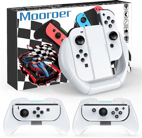 Mooroer Grip für Nintendo Switch Switch OLED Joy Con Zubehör 3in1