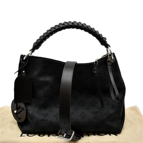 Louis Vuitton Beaubourg Mahina Mm Leather Hobo Shoulder Bag Black