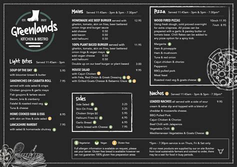 Greenlands Farm Village Menu Catherine Bargh