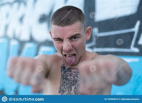 Male Bully With A Naked Torso By Day Stock Image Image Of Anger Fashion