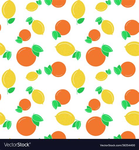 Seamless Background With Lemons And Oranges Vector Image