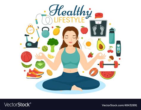 Healthy Lifestyle With Organic Vegetables Vector Image