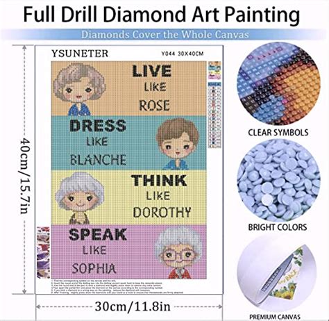 YSUNETER Golden Girls Diamond Art Painting Kits For Adults Round Full