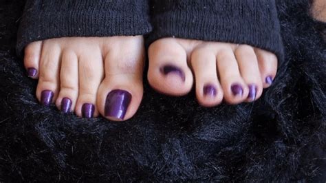 Dolce Amaran Finishing Her Halloween Pedicure Showing Her Delicious Toes And Fingers BBW