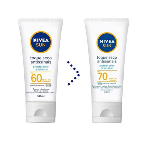 Protetor Solar Nivea Sun Toque Seco Anti Sinais 40ml Fps 70 40ml