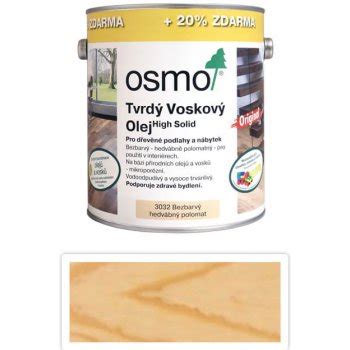 Osmo 3032 Tvrdý voskový olej Original 3 l Bezbarvý hedvábný polomat od