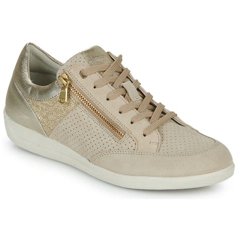 Geox D MYRIA Beige Doré Chaussures Baskets basses Femme 112 90