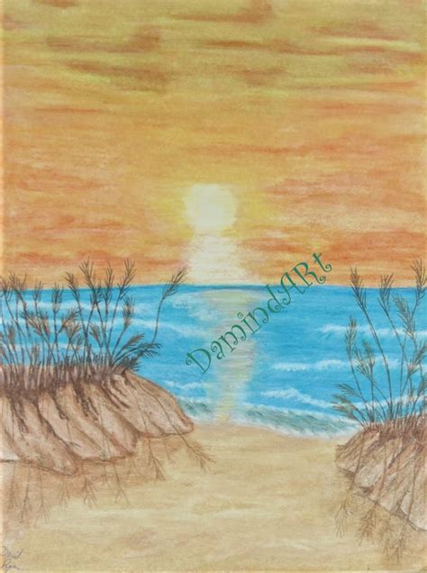 Sunset Colored Pencil Drawing