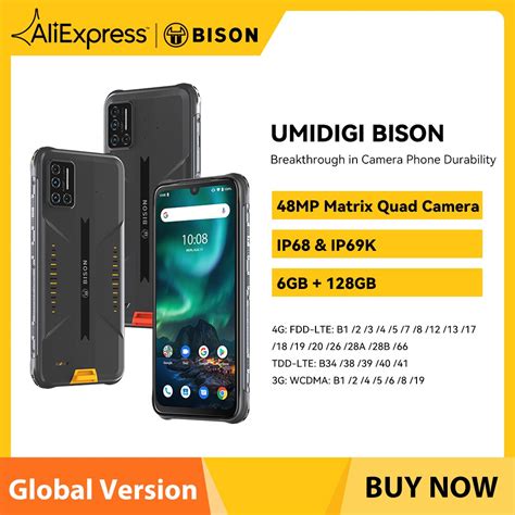 Umidigi Bison Ip Ip K Waterproof Smartphone Nfc Rugged Phone Gb Ram