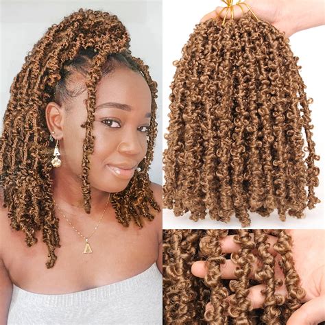 Leeven 12 Inch Butterfly Locs Crochet Hair 6 Packs Blonde Short Bob