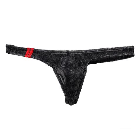Evankin Mens Sexy Bling Mesh Thong See Through G Strings Underwear Low Rise Briefs Bikini Wide