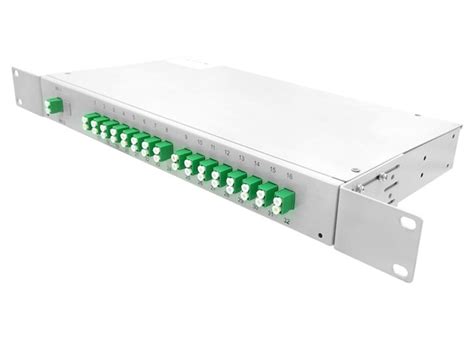 1U Rack Mount 1 32 SM Fiber Optic PLC Splitter 19 Inches LC APC