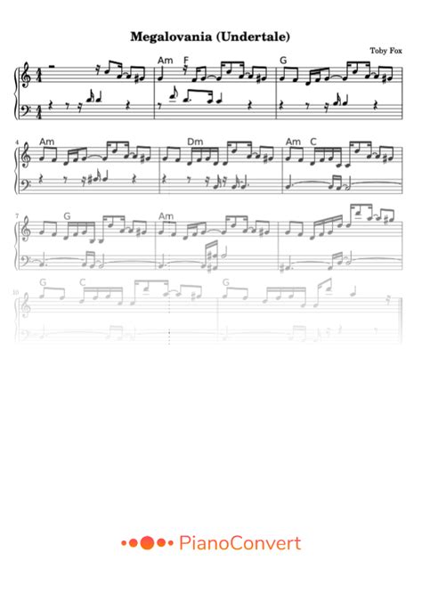 Megalovania Easy Sheet Music In Pdf La Touche Musicale