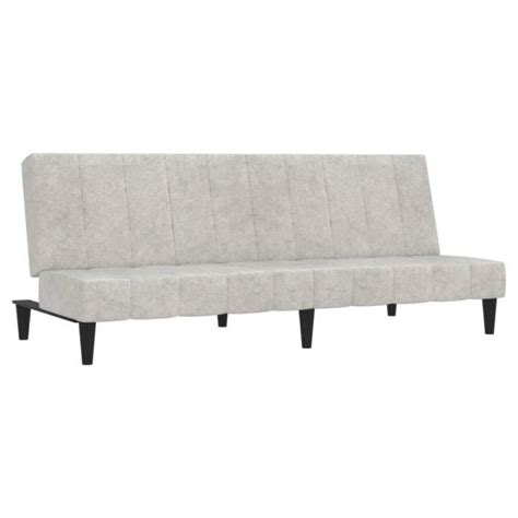 Canapé lit à 2 places Gris clair Tissu microfibre SALALIS DP40834