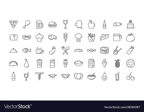 Bundle Nutritive Food Set Icons Royalty Free Vector Image