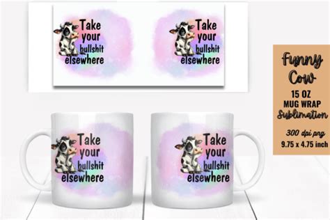 Funny Cow Mug Wrap Sublimation Graphic By Craftart · Creative Fabrica