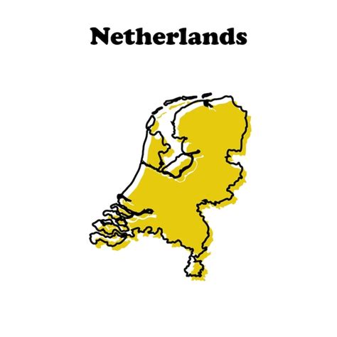 Premium Vector Stylized Simple Red Outline Map Of Netherlands