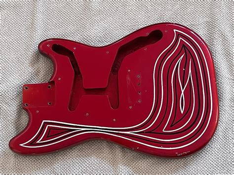 1962 1963 Fender Musicmaster Guitar Body Duo Sonic Red Reverb