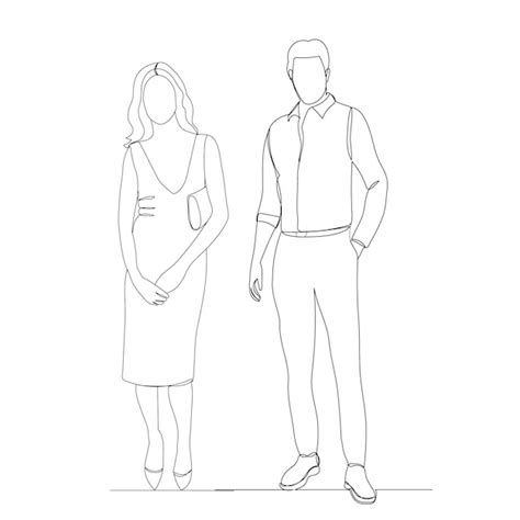 Premium Vector Man And Woman Drawing One Continuous Line Vector