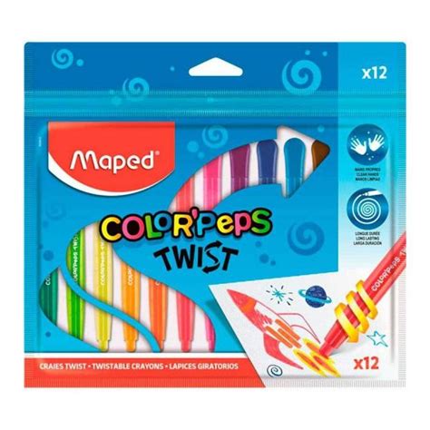 Giz De Cera Color Peps Twist C Cores Maped Na Papelaria Art Nova