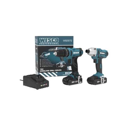 Kit combi Wesco WS1704K2 perceuse sans fil à percussion et visseuse à